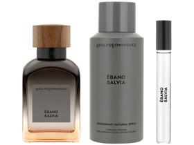 Kit Perfume Masculino Adolfo Dominguez Ébano Sálvia Eau de Parfum 120ml + 10ml com Desodorante Spray 150ml