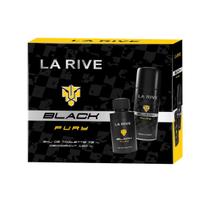 Kit Perfume Masculino Black Fury Perfume 75ml + Aerosol 150ml La Rive