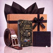 Kit Perfume Masculino Cash Casino 75ml Com Cinto E Carteira Kit Perfume Masculino Cash Casino 75ml Com Cinto E Carteira