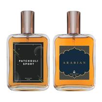 Kit Perfume Masculino - Patchouli Sport + Arabian 100ml - Essência do Brasil
