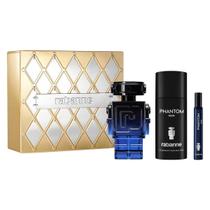Kit Perfume Masculino Phantom Intense de Rabanne EDP 100ml + Desodorante 150ml + Travel Size 10ml