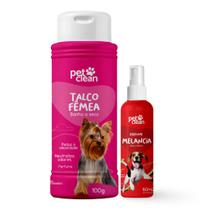 Kit perfume pet talco para caes gatos higiene banho a seco shampoo neutraliza odor