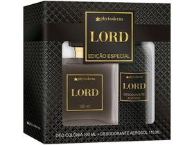 Kit Perfume Phytoderm Perfume + Desodorante - Aerossol Lord Masculino Deo Colônia 2 Unidades