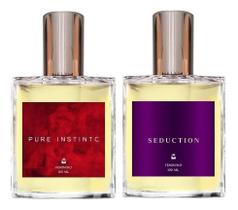 Kit Perfumes Pure Instinct + Seduction +Brinco 4mm