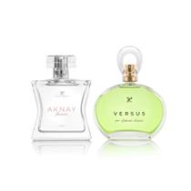 Kit Perfumes Versus e Aknay Flowers Pétala Beauty 100ml Floral Cítrico Alta Fixação Feminino