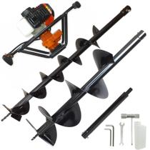 KIT Perfurador de Solo Vulcan VPS520 2T 52CC 2,5CV com Broca 80x20cm + Broca 80x12cm + Extensão 60cm