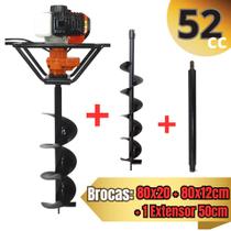 Kit Perfurador de Solo Vulcan VPS520 A Gasolina com 2 Brocas 80x20cm + 80x12cm + Extensor 50cm