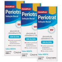 Kit Periotrat Solução Bucal Menta Sem Álcool Com 3 Caixas De 250ml Cada