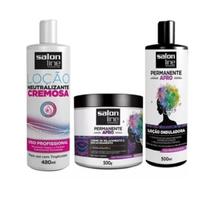 Kit Permanente Afro Salon Line 3 Produtos