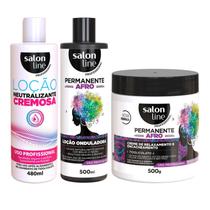 Kit Permanente Afro Salon Line e Neutralizante Sfera