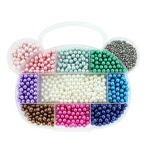 Kit Pérola Abs 6 mm Inteira Sem Furo Para Artesanato 10 Cores 170 gramas com rebite