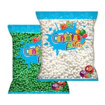 Kit Pérolas Balas Comestíveis Verde e Branco Perfeito Para Tubetes