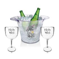 Kit Personalizado Dia Das Mães Acrilico - Balde E Taças Gin Kit Personalizado Dia Das Mães Acrilico - Balde E Taças Gin