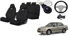 Kit Personalizado Tecido Assentos Corolla 98-03 + Volante + Chaveiro