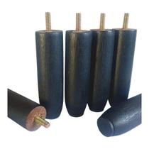 Kit Pes Cama Box 6 Peças Pezinho Madeira Maciça 12cm Casal Universal