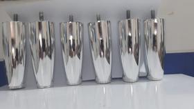 Kit Pes Cama box 6 pes Conico Metalizado Escuro com 12 cm de altura Kit Pes Cama box 6 pes Conico Metalizado Escuro com 12 cm de altura