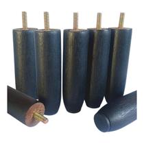 Kit Pes Cama Box 8 Peças Pezinho Madeira Maciça 12cm Casal