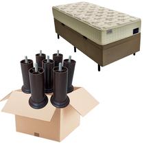 Kit Pes Cama Box King Queen Casal Solteiro Alto 12cm Castor Ortobom Anjos Gazin