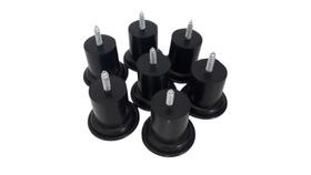 Kit Pés Cama Box Sofá Moveis E Armário Altura 6cm Com 8 Unidades na Cor Preto