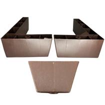 Kit Pés Cantoneira Canto e Pés Apoio Sofá Poltrona Marrom com Parafusos 12x21cm Kit Pés Cantoneira Canto e Pés Apoio Sofá Poltrona Marrom com Parafusos 12x21cm