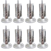 Kit Pés Cromado Para Moveis em Geral Rosca Soberba Com 10cm de Altura Resistente Com 7 Unidades
