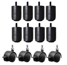 Kit Pés Madeira Cama Box ou Baú 8 fixos 4 rodinhas freio P63