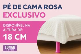 Kit Pes Para Cama Box Alto na Cor Rosa Com 18cm de Altura Elevando a Altura da Cama Com 18 Unidades