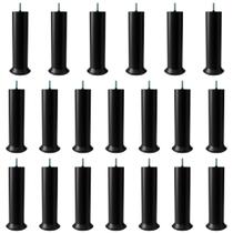 Kit Pes Para Cama Box Com 18cm de Altura na Cor Preto Com 12 Unidades