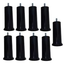 Kit Pes Para Cama box Com 6 Unidades com Altura de 13 cm de altura Na Cor Preto