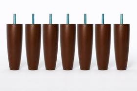 Kit Pes Para Cama Box Conico na Cor Marrom Com 12cm de Altura Com 18 Unidades