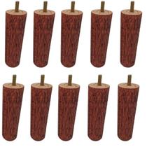 Kit Pes Para Cama Box Madeira Eucalipto Com 12 cm de Altura Com Protetor de Piso com 7 Unidades