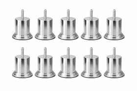 Kit Pes Para Moveis em Geral e Sofá Com Altura de 6cm na Cor Metalizado Kit Com 5 Unidades Kit Pes Para Moveis em Geral e Sofá Com Altura de 6cm na Cor Metalizado Kit Com 5 Unidades
