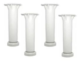 Kit Pés Reposição Armário Itatiaia Encaixe 04 peças branco 150mm