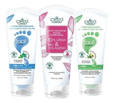 Kit Pés Uréia + Esfoliante + Desodorante Flores e Vegetais 200g