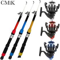 Kit Pesca 03 Molinetes Micro com Linha 03 Varas 1,70mt 50lb