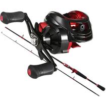 Kit Pesca 10kg Carretilha 19 Rol Anti Cabeleira + Vara de Carbono - Maruri