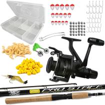 Kit Pesca 10kg Completo Molinete Shimano IX 4000 Vara Carbono + Estojo