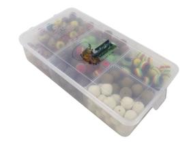 Kit Pesca 120 Evas Formato Ração (12mm) + 50 Miçangas + Estojo PP Kit Pesca 120 Evas Formato Ração (12mm) + 50 Miçangas + Estojo PP