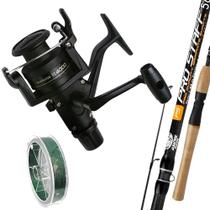 Kit Pesca 15kg Molinete Shimano Ix 4000 Vara Staff Linha