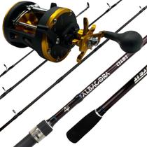 Kit Pesca 20kg Vara Albacora 50lb + Carretilha Perfil Alto Kit Pesca 20kg Vara Albacora 50lb + Carretilha Perfil Alto