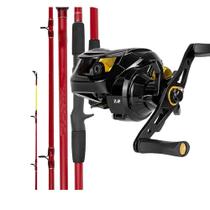 Kit Pesca 21kg Pesqueiro Carretilha BG P4 Vara Ponteira Maciça Kit Pesca 21kg Pesqueiro Carretilha BG P4 Vara Ponteira Maciça