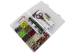 Kit Pesca 240 Evas Formato Ração (12mm) + 100 Miçangas + Estojo M + Acessórios