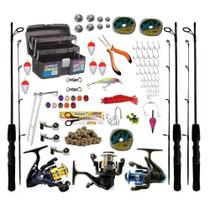 Kit Pesca 3 Varas 1,35m 6kg com maleta e 85 Acessórios