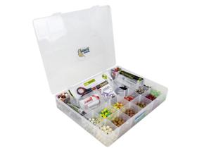 Kit Pesca 480 Evas Formato Ração (12mm) + 150 Miçangas + Estojo G + Acessórios