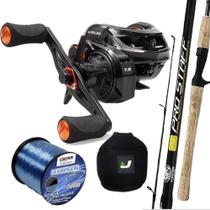 Kit Pesca Carretilha Bronx 15kg Vara de Carbono Linha 500mt