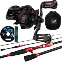 Kit Pesca Carretilha Drag 5kg Vara 1,80mt 25lb Capa Linha