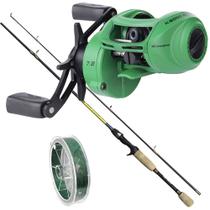 Kit Pesca Carretilha Lançamento Bg Kawana k-6000 Vara Linha