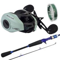 Kit Pesca Carretilha M21 Pro Slim Vara de Carbono 1,80m Linha 4x Multifilamento Kit Pesca Carretilha M21 Pro Slim Vara de Carbono 1,80m Linha 4x Multifilamento