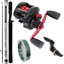 Kit Pesca Carretilha Maruri Montana Vara Diamond 1,68mts e Linha Isca Tuvira