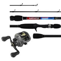 Kit Pesca Carretilha New Ventura VT10 + Vara Lamazon Ramphastos 561M 1,68m 17 Lb